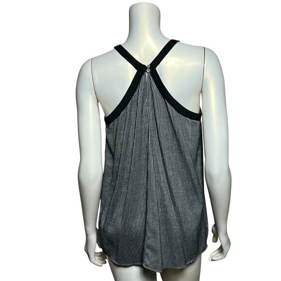 Doe & Rae Black White Striped Halter Tank Top Sleeveless Knit Blouse Size M - Picture 3 of 7